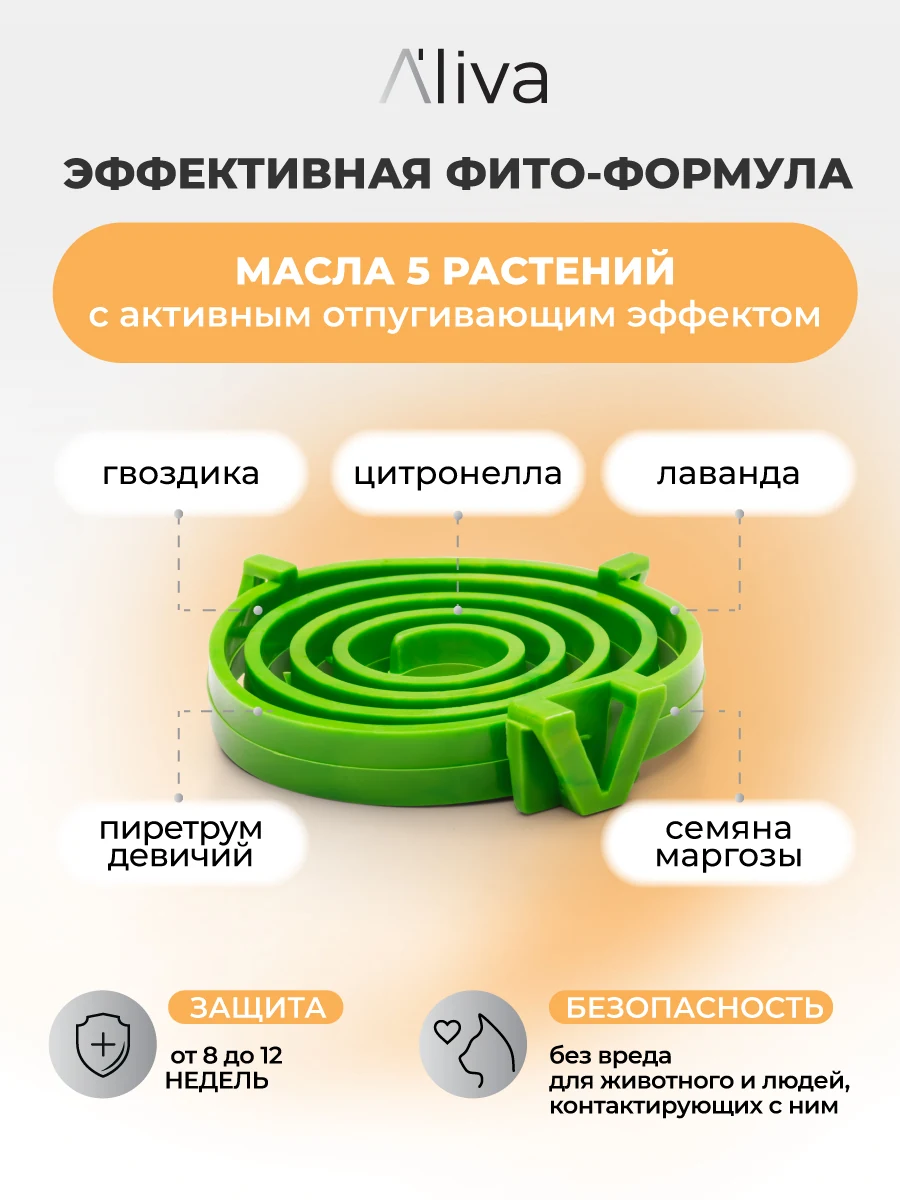 Фито-формула ошейника Aliva на основе пяти растительных компонентов